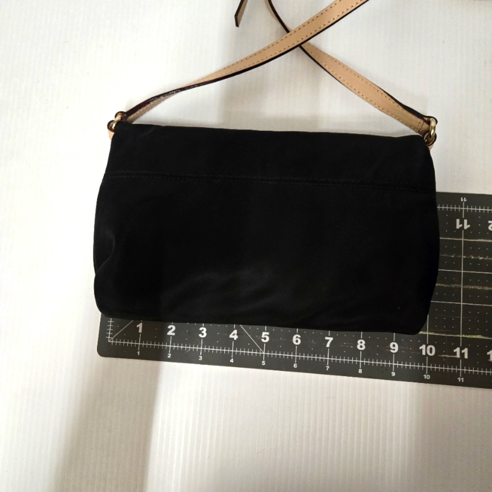 Kate Spade Black and Tan Crossbody Bag Polka Dot Interior Nylon - Picture 10 of 12